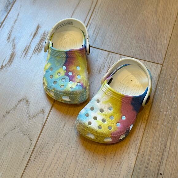 Crocs Toddler Pastel Tie Dye Infant Shoe 2 - 3 - Picture 1 of 4
